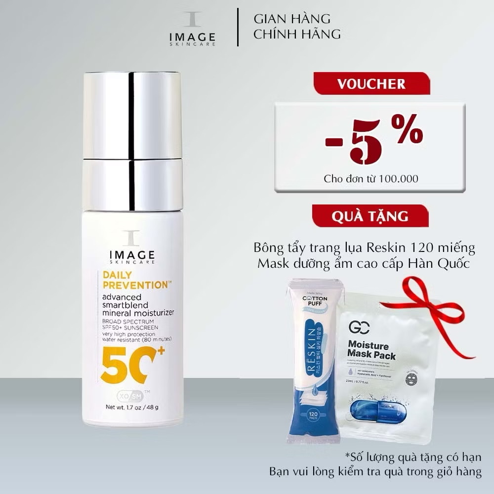 ￼Kem chống nắng dành cho da treatment IMAGE Skincare DAILY PREVENTION Advanced Smartblend Mineral Moisturizer SPF50 