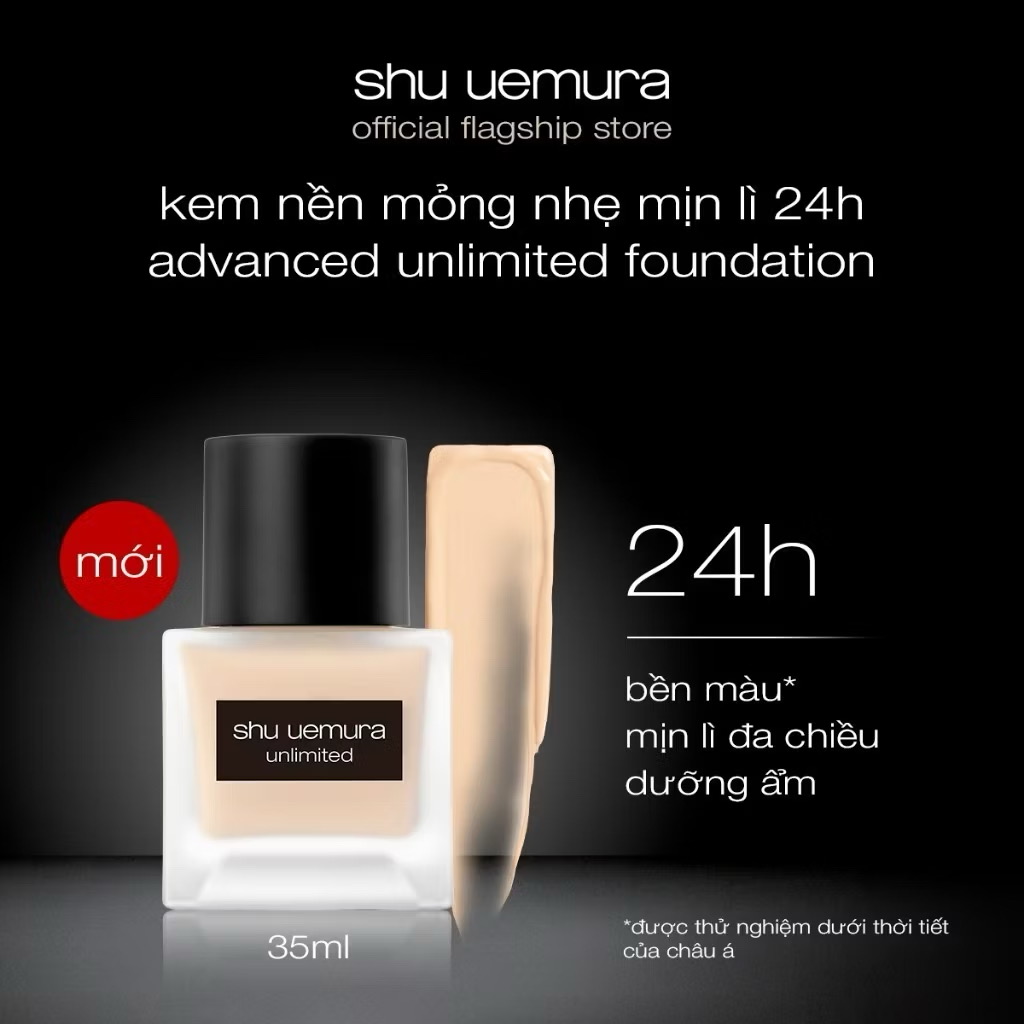 ￼[mới] kem nền mịn lì mỏng nhẹ bền màu 24h shu uemura advanced unlimited breathable lasting foundation 