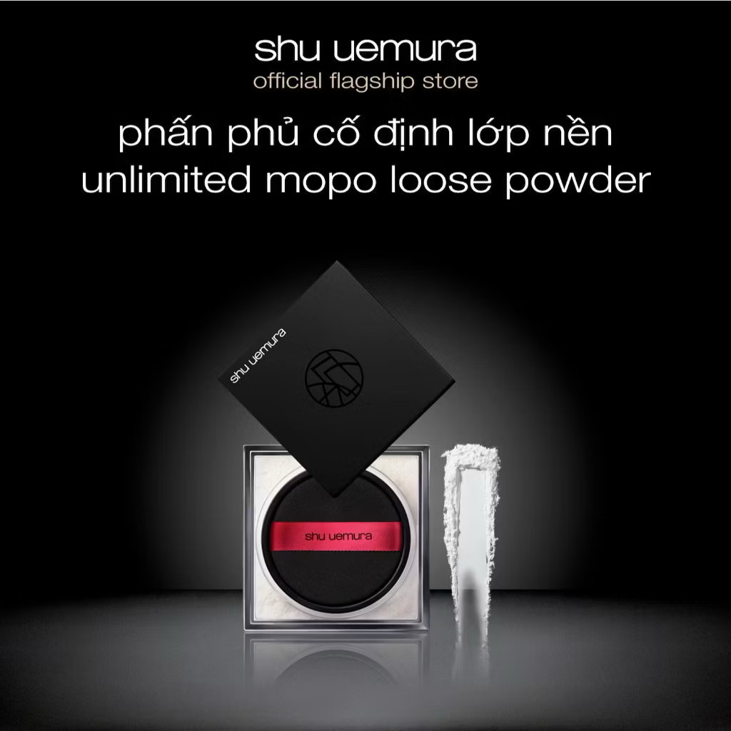 ￼phấn phủ dạng bột siêu mịn mờ lì kiềm dầu lâu trôi shu uemura unlimited mopo breathable fixing loose powder 15g 