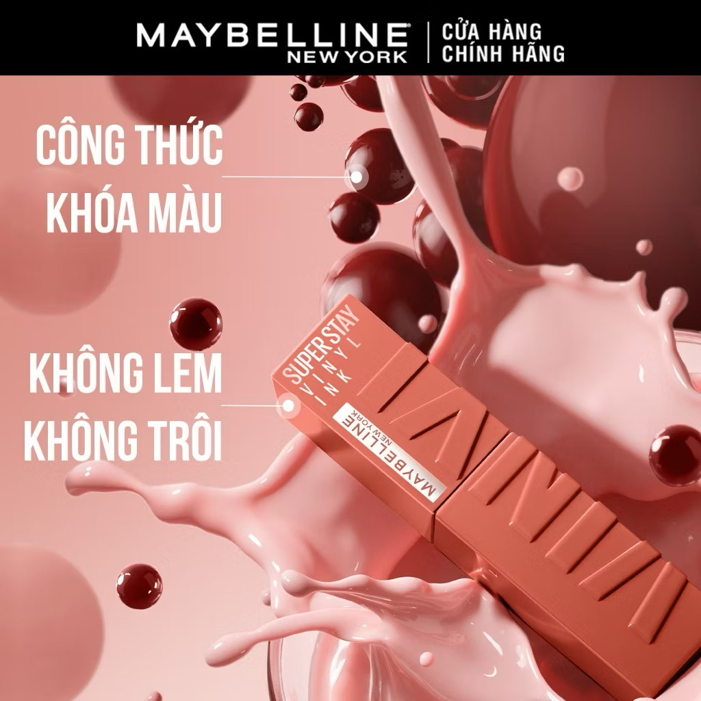 ￼Son Bóng Bền Màu Nhẹ Môi Superstay Vinyl Ink Maybelline New York 4.2ml 