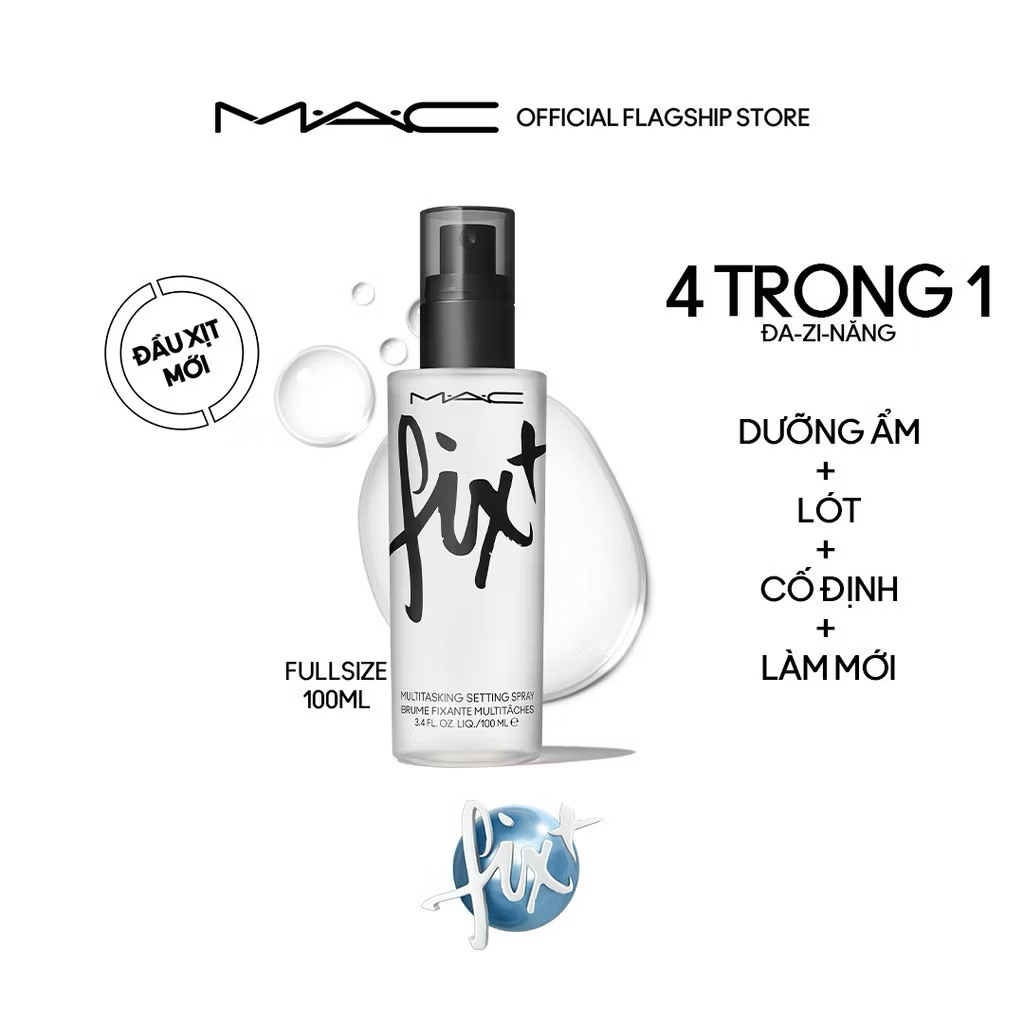 ￼Xịt makeup đa năng MAC Fix+ Alcohol Free Multitasking Setting Spray 100ml không cồn, dưỡng ẩm làm mềm da và cố định lớp 