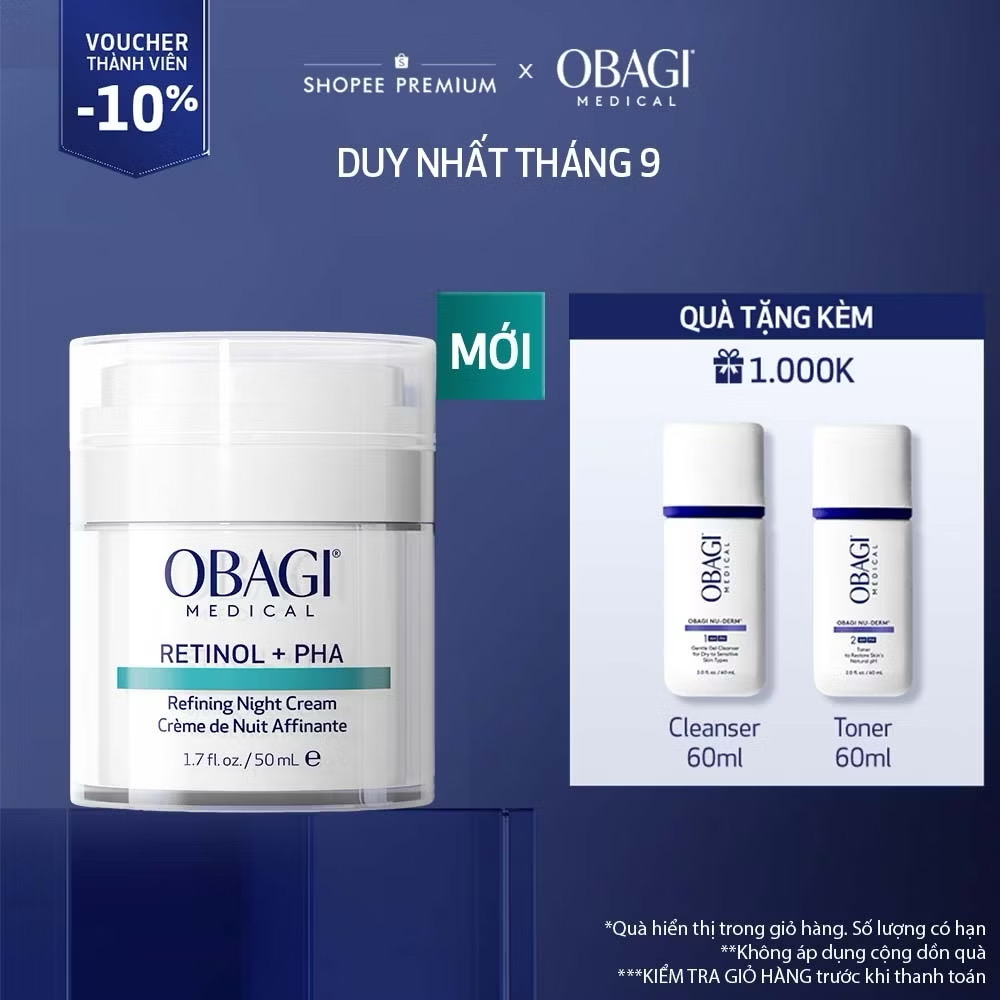 ￼[Deal Độc Quyền Mở Bán Sớm] Kem dưỡng tái tạo & trẻ hóa da ban đêm Obagi Medical Retinol + PHA (50ml) 