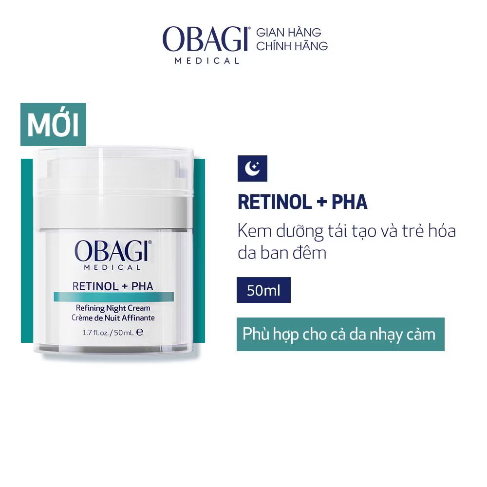 ￼[Deal Độc Quyền Mở Bán Sớm] Kem dưỡng tái tạo & trẻ hóa da ban đêm Obagi Medical Retinol + PHA (50ml) 
