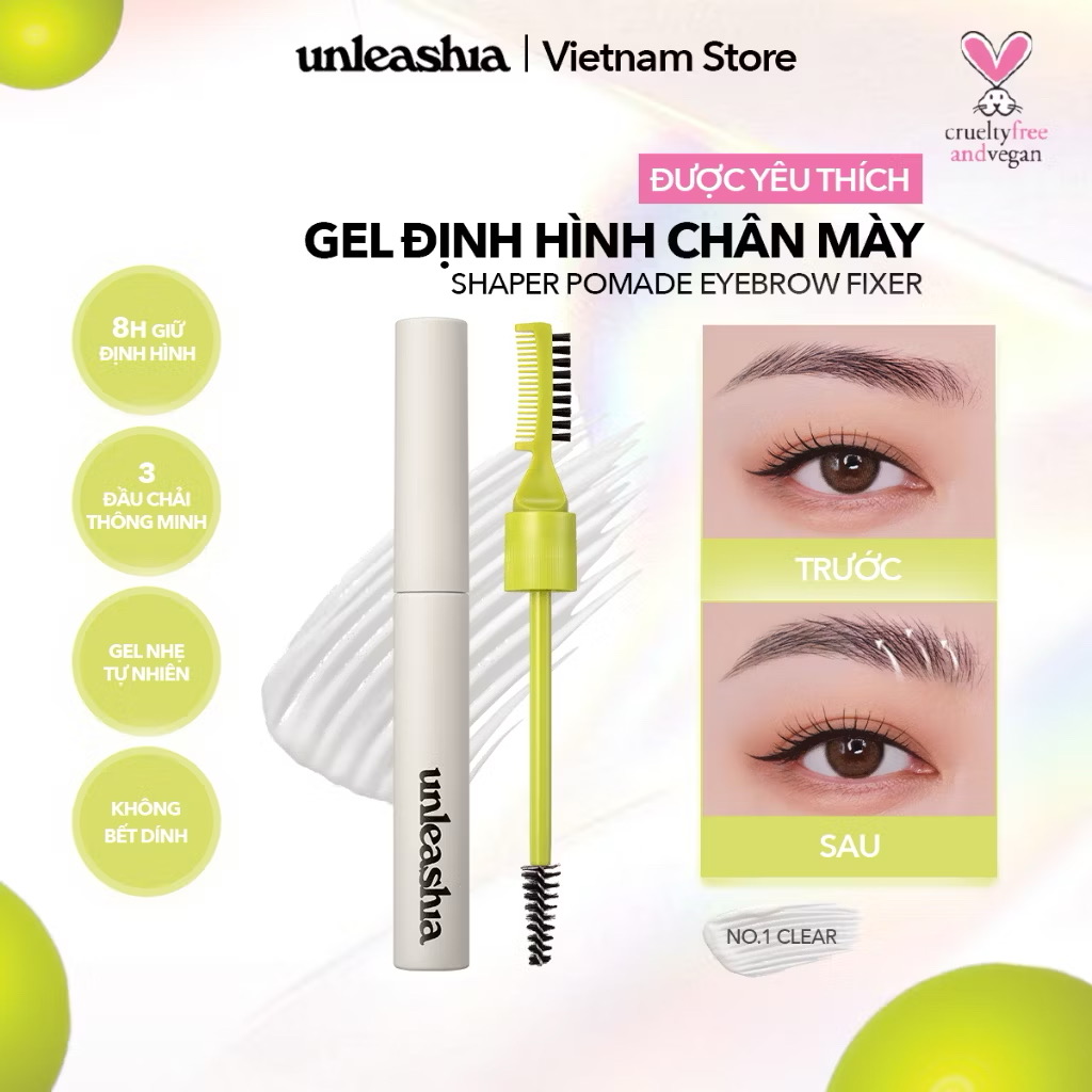 ￼Định hình chân mày UNLEASHIA Shaper Pomade Eyebrow Fixer Sáp dưỡng lông mỏng nhẹ 