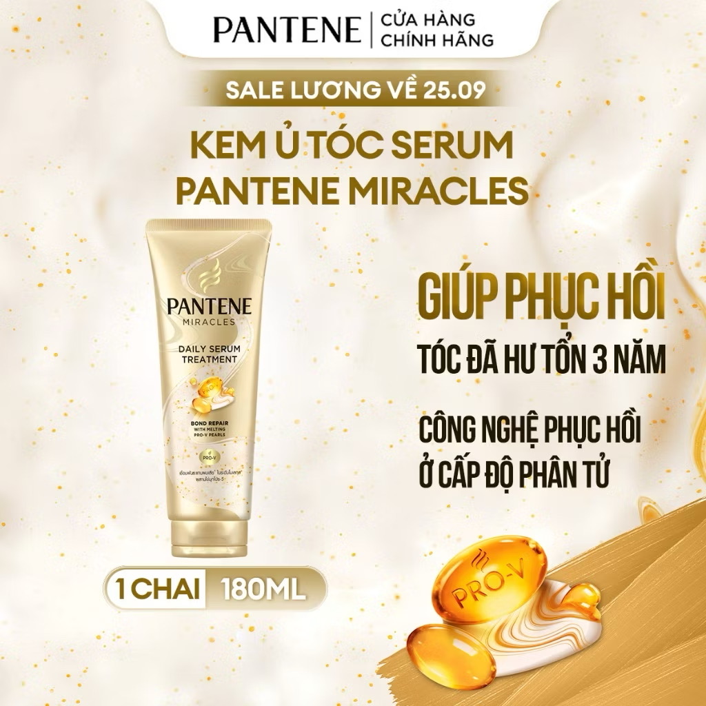￼Kem Ủ Tóc Serum PANTENE Miracles Phục Hồi Liên Kết Tóc Tuýp 180ML 