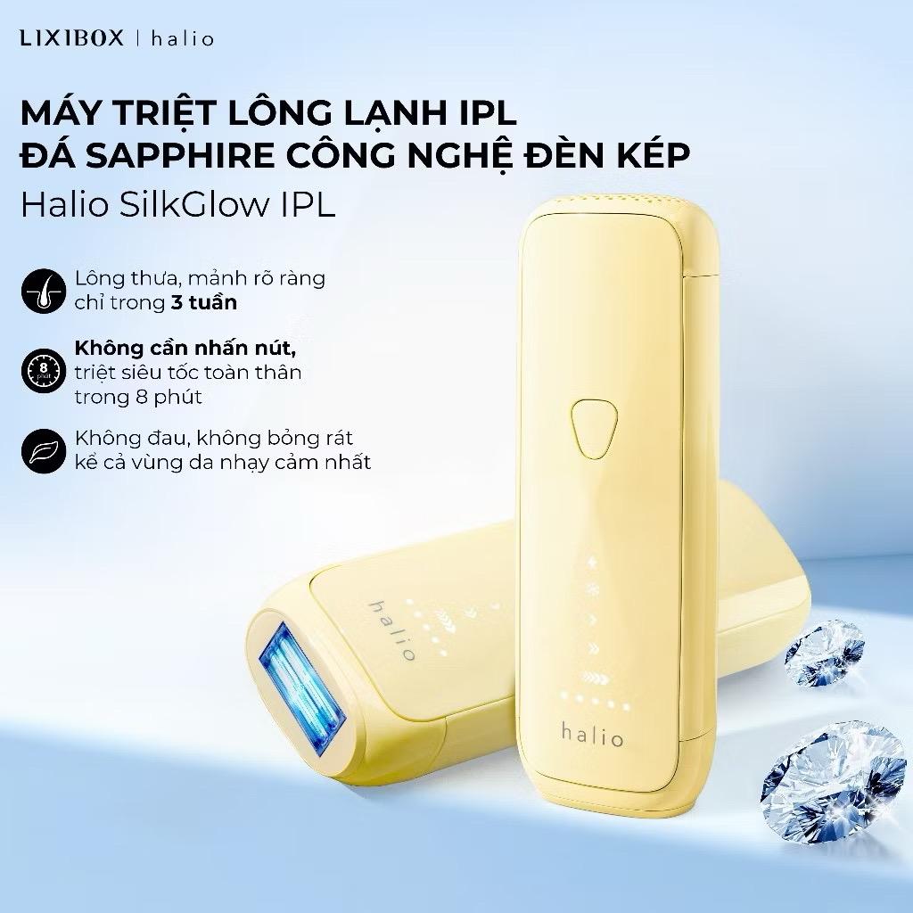 ￼[MỚI] Máy Triệt Lông Halio SilkGlow IPL Sapphire Cooling Hair Removal Device 