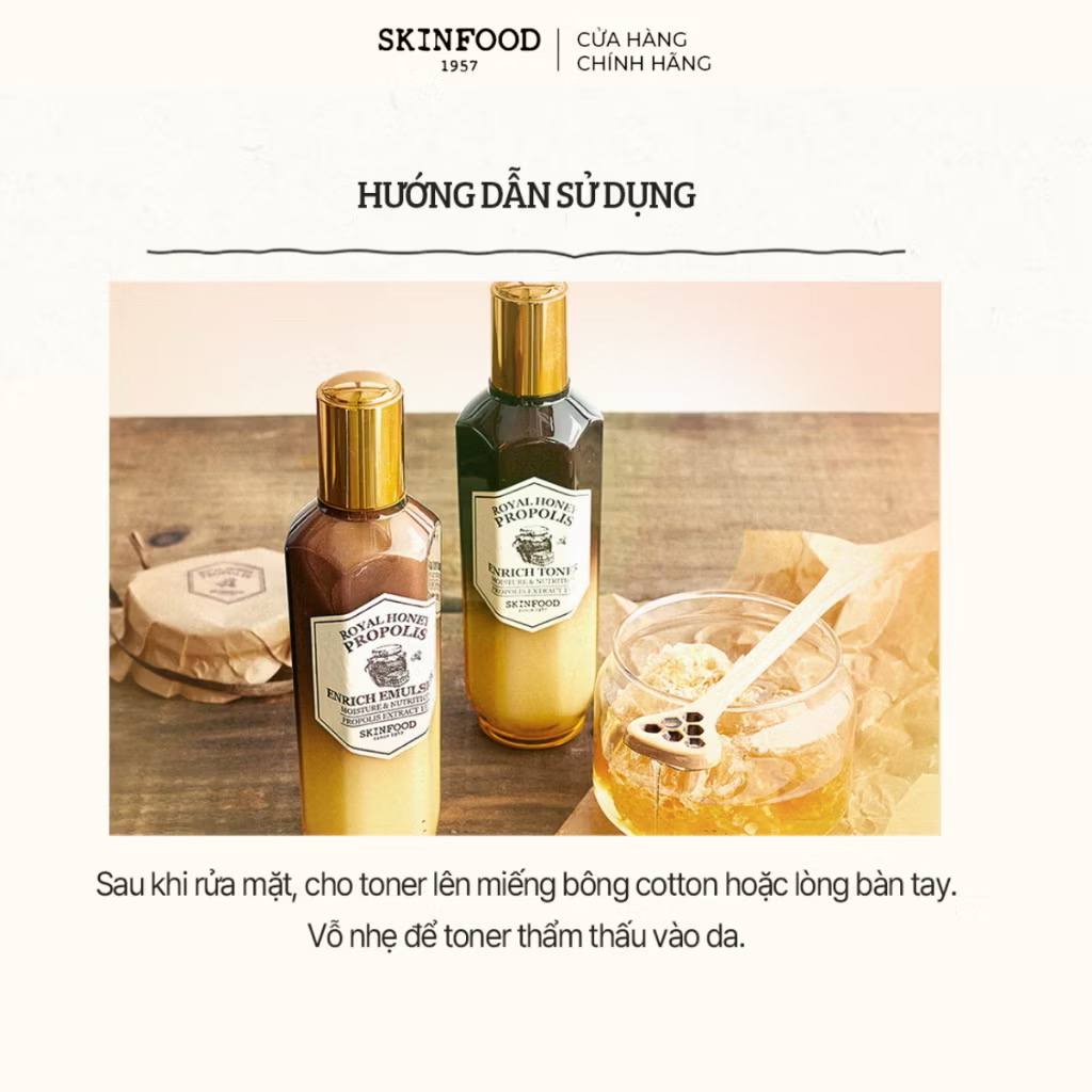 ￼Nước Cân Bằng Cấp Ẩm Sữa Ong Chúa SKINFOOD Royal Honey Propolis Toner 160ml 