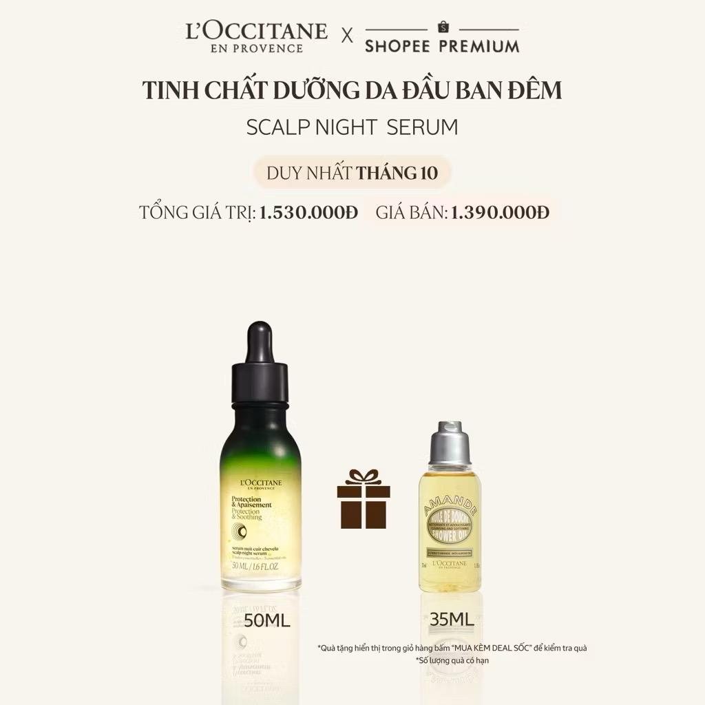 ￼Tinh Chất Dưỡng Da Đầu Ban Đêm L'Occitane Scalp Night Serum 50ml 