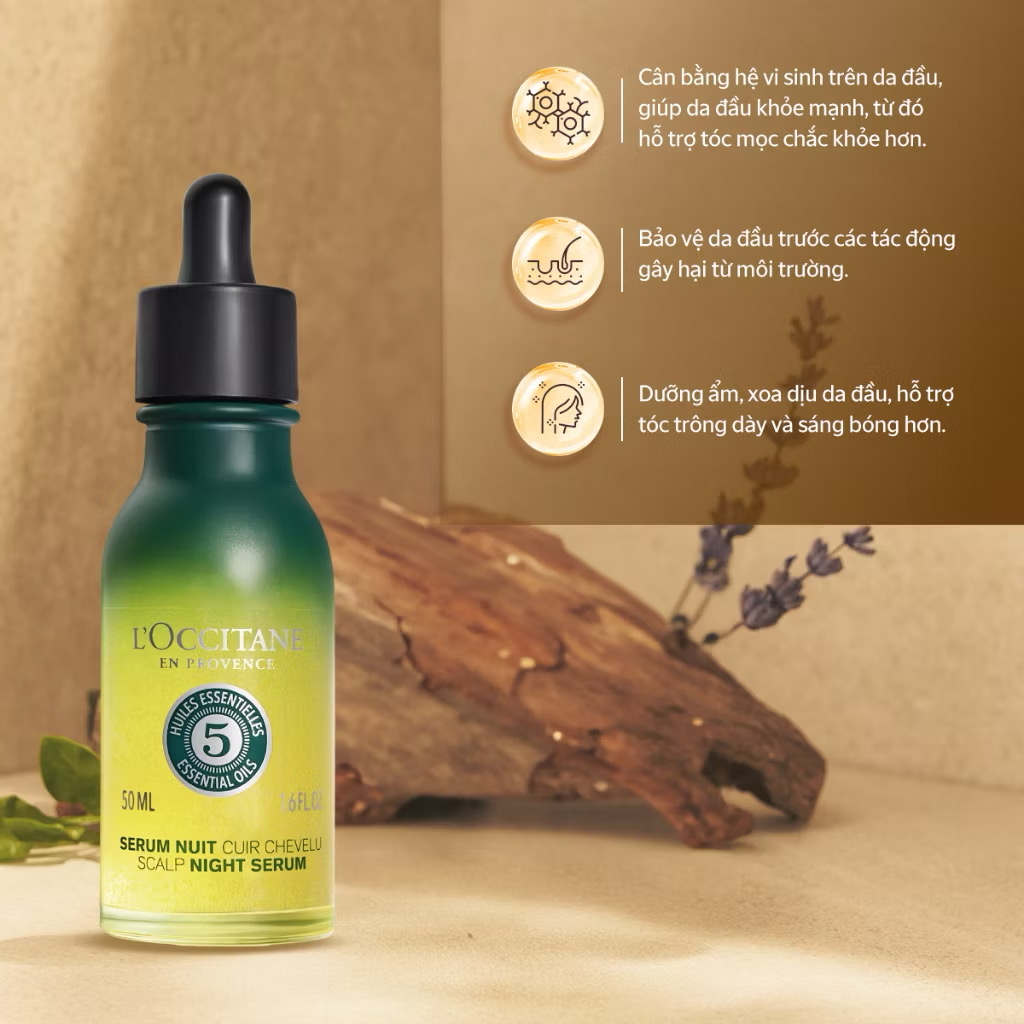 ￼Tinh Chất Dưỡng Da Đầu Ban Đêm L'Occitane Scalp Night Serum 50ml 