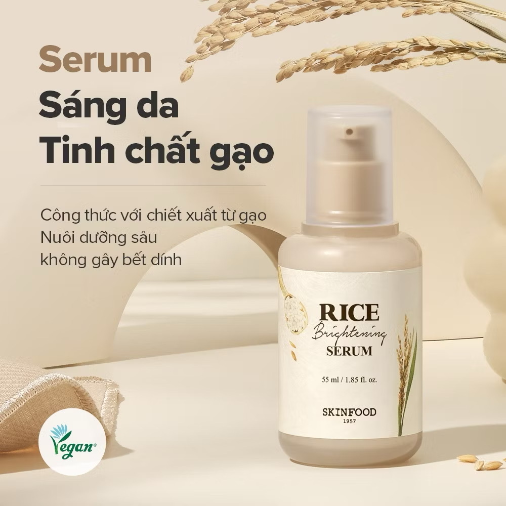 ￼[SKINFOOD Official] Serum sáng da từ gạo (55ml)/ Se khít lỗ chân lông/ Làm sáng / Rice Brightening Serum 