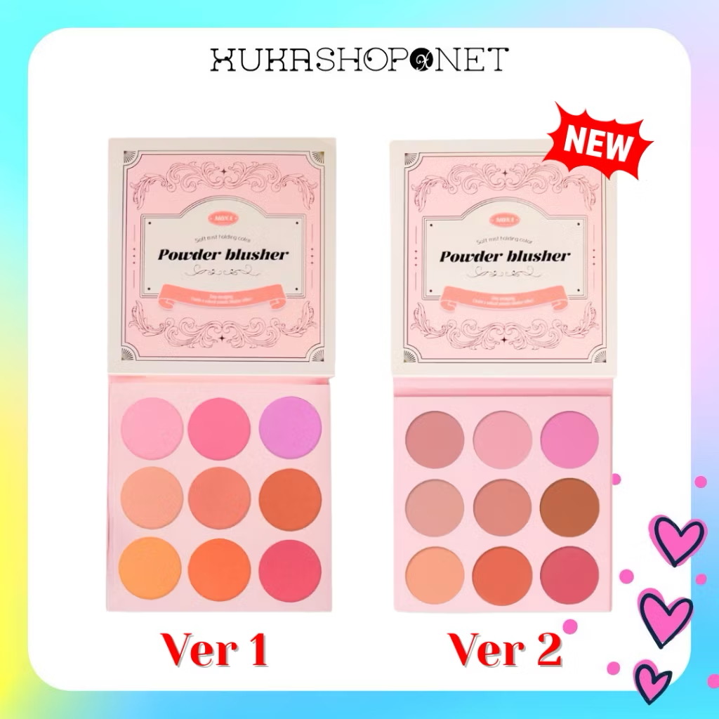 ￼[Bảng má MONA] Bảng má hồng phấn Mona 9 ô Soft Mist Holding Color Powder Blusher tự nhiên và bền màu suốt cả ngày 