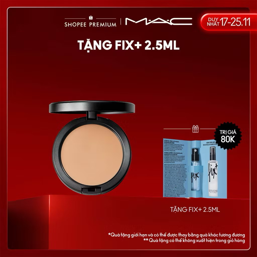 ￼MAC Studio Fix Powder Plus Foundation Lớp nền mịn lì, kiểm soát dầu thừa suốt 24 giờ 