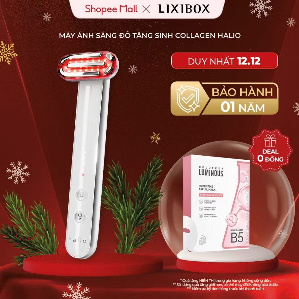 ￼Máy Ánh Sáng Đỏ Giúp Trẻ Hoá Da Halio Red Light Therapy Device 3 in 1 
