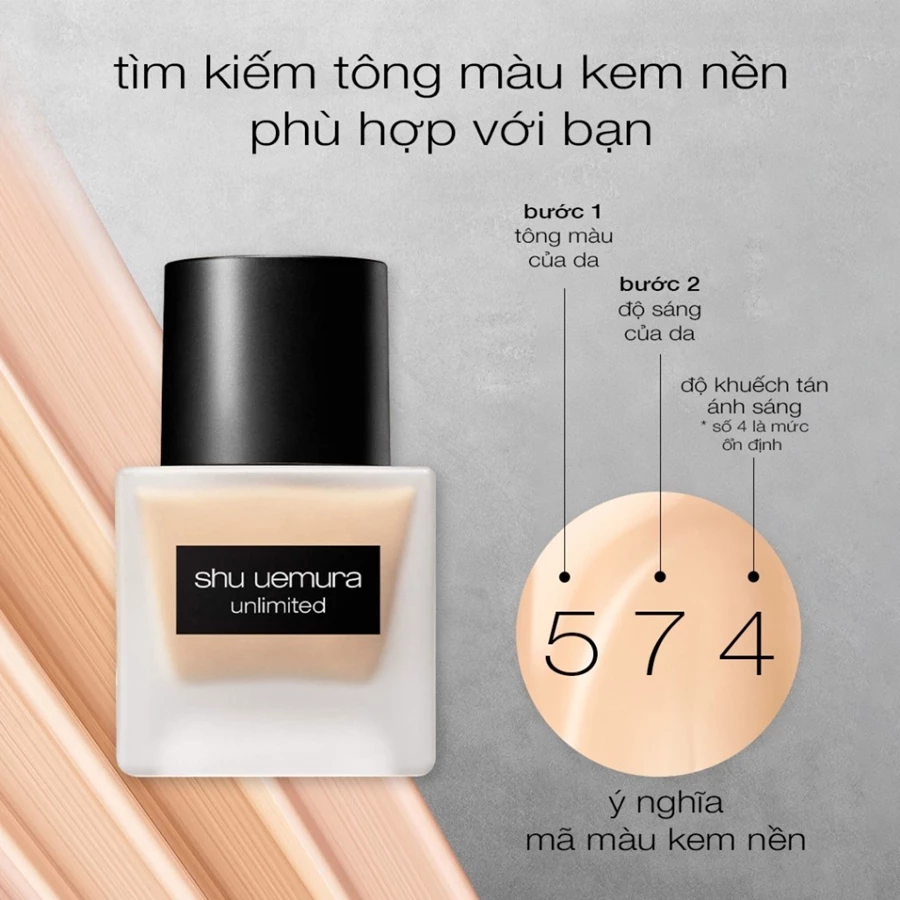 kem nền mỏng nhẹ hiệu ứng bán lì lâu trôi 16h shu uemura unlimited foundation 35ml