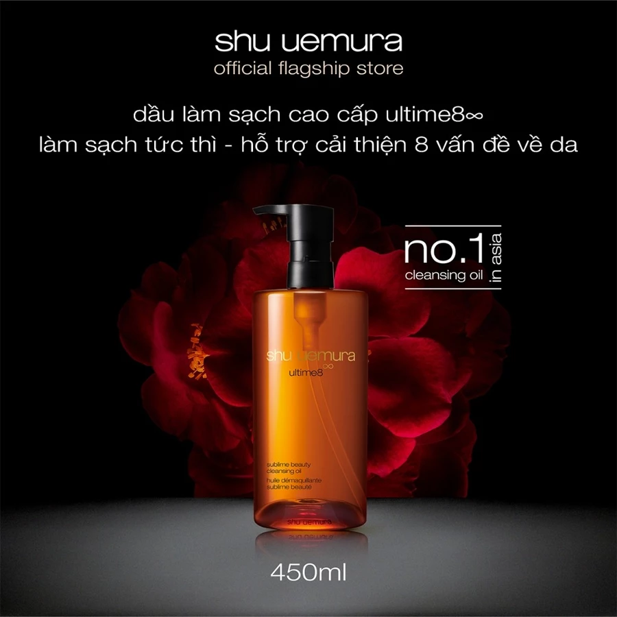 dầu làm sạch và tẩy trang cao cấp shu uemura ultime8∞ cleansing oil 450ml giúp nuôi dưỡng phục hồi 8 vấn đề làn da