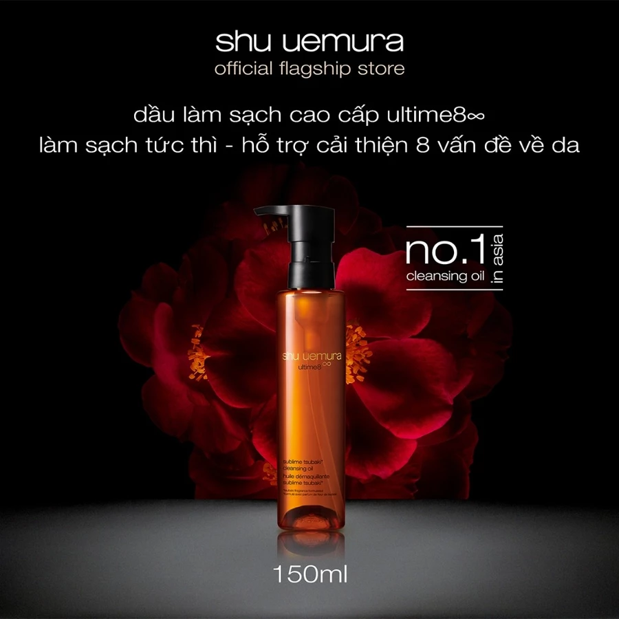 dầu làm sạch và tẩy trang cao cấp shu uemura ultime8∞ cleansing oil 150ml giúp nuôi dưỡng phục hồi 8 vấn đề làn da