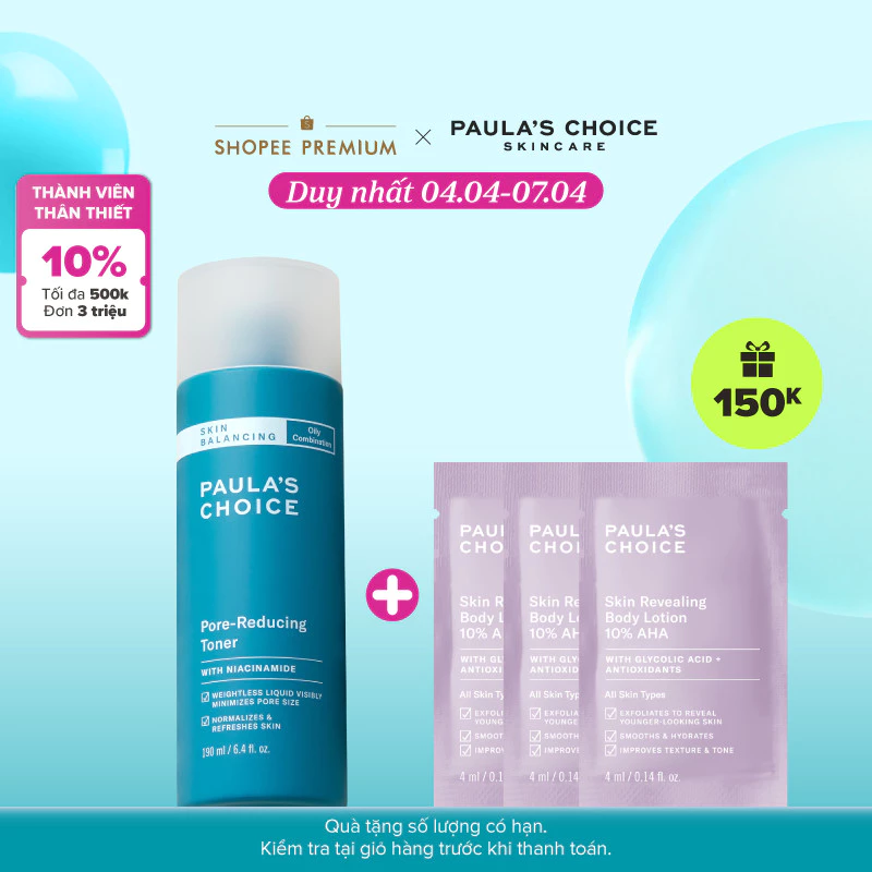 Toner cấp ẩm, se khít lỗ chân lông Paula’s Choice Skin Balancing Pore Reducing Toner 190ml 1350