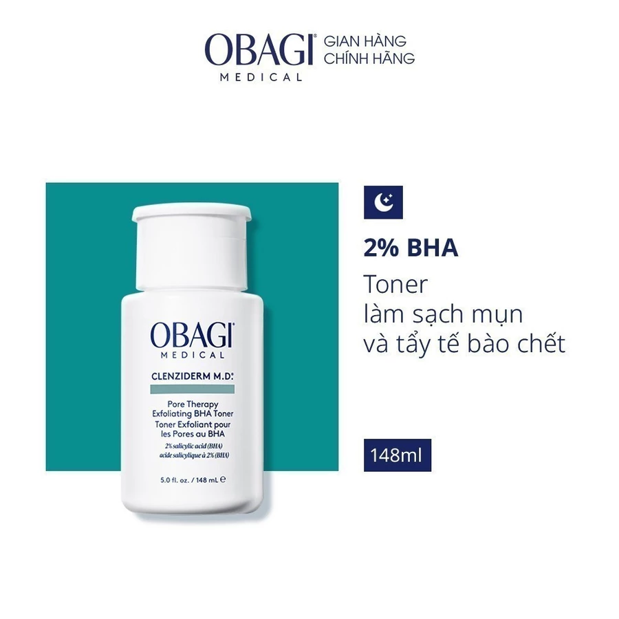 [PHIÊN BẢN MỚI] Toner BHA làm sạch mụn, tẩy tế bào chết Obagi Medical Clenziderm M.D. Pore Therapy Exfoliating BHA 148ml