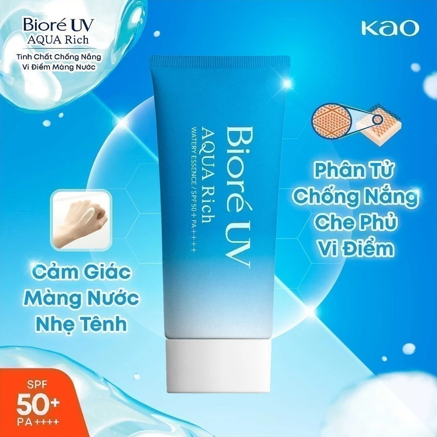 Essence Chống Nắng Màng Nước Dưỡng Ẩm Biore UV Aqua Rich Watery Essence SPF50+/PA++++ 85G
