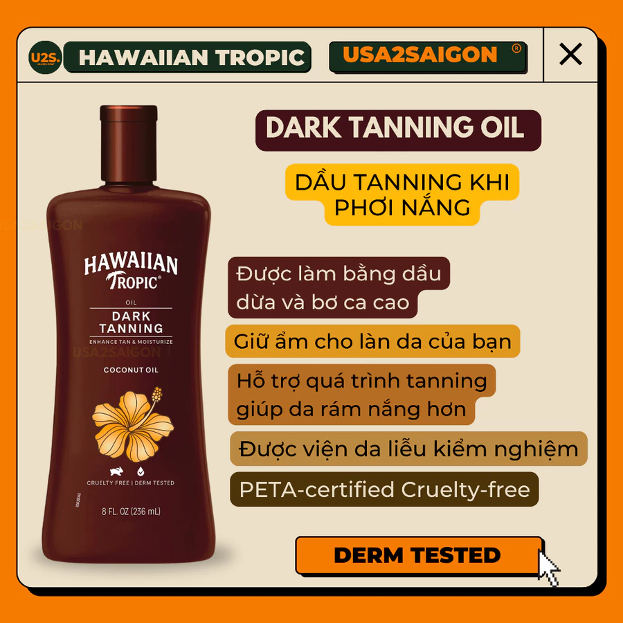 Dầu phơi nắng Dark Tanning Oil Hawaiian Tropic 236ML