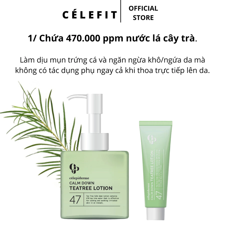 Combo Celepiderme Calm Down Teatree Lotion 250g Và Celepiderme Calm Do