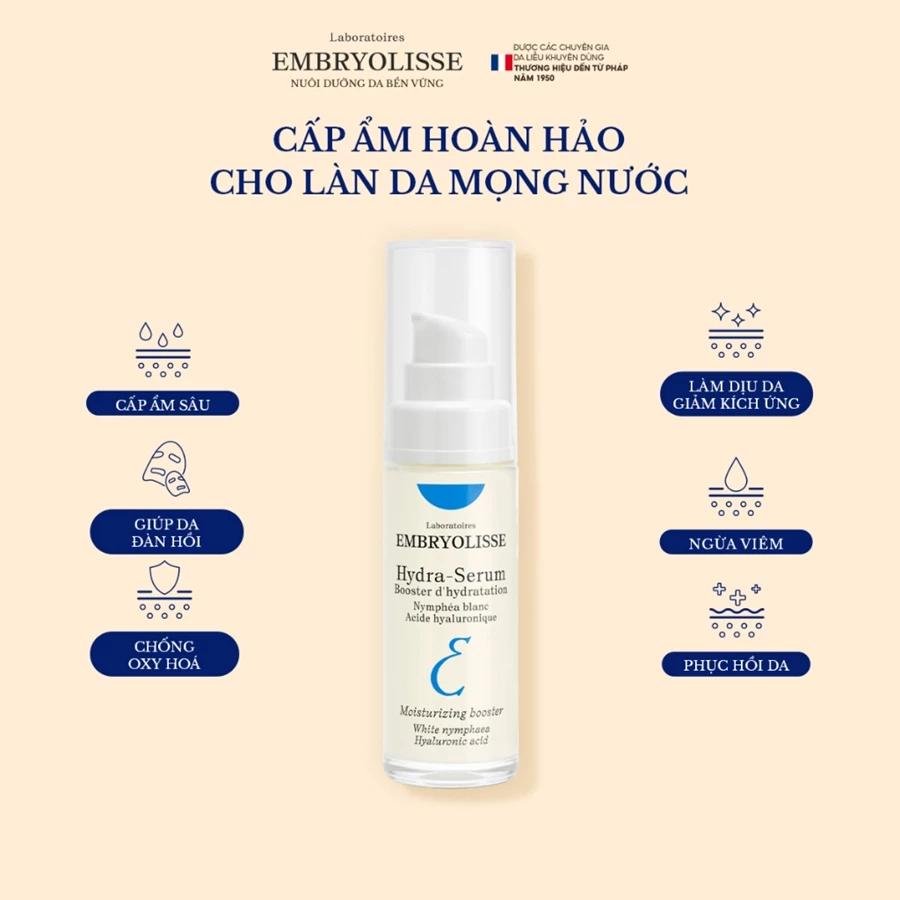 Serum double HA cấp ẩm đa tầng Embryolisse Hydra Serum 30ml