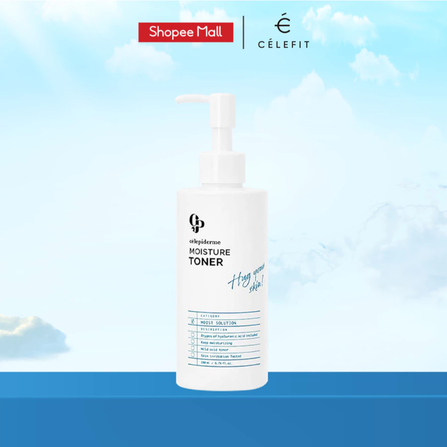 (Tặng 1 sample kem nền+ 2 sample toneup)Nước Hoa Hồng Celepiderme Hug Your Skin Moisture Toner 200ml