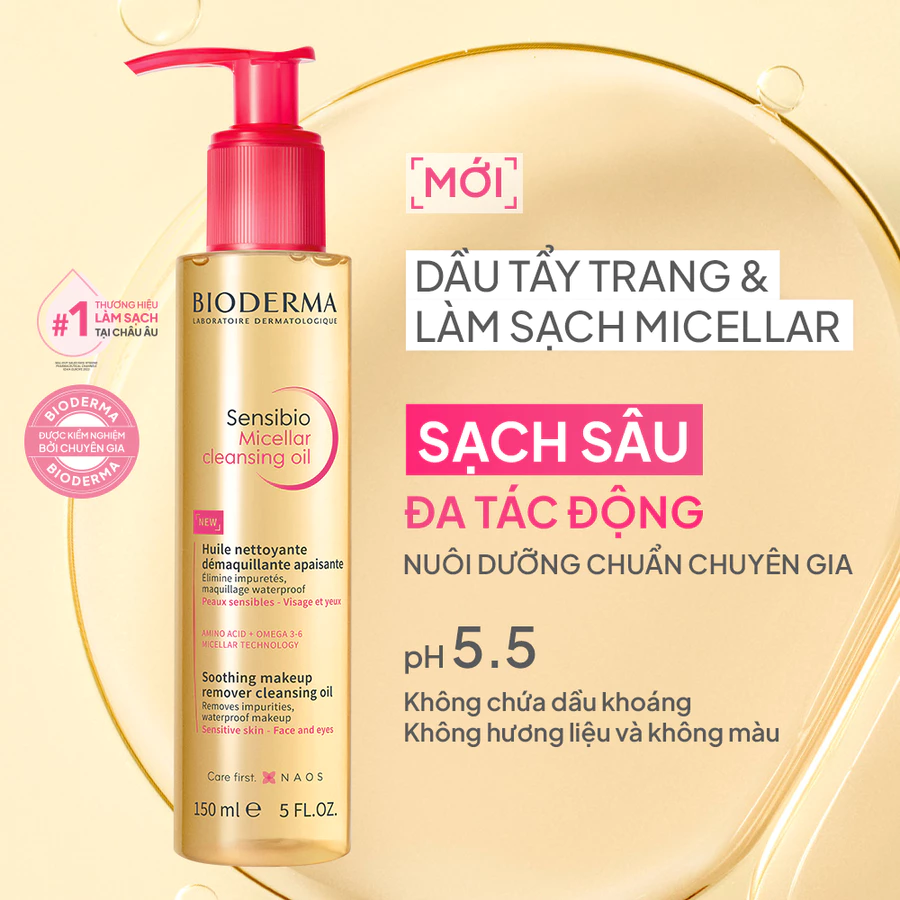 Dầu tẩy trang & làm sạch Bioderma Sensibio Micellar cleansing oil - 150ml
