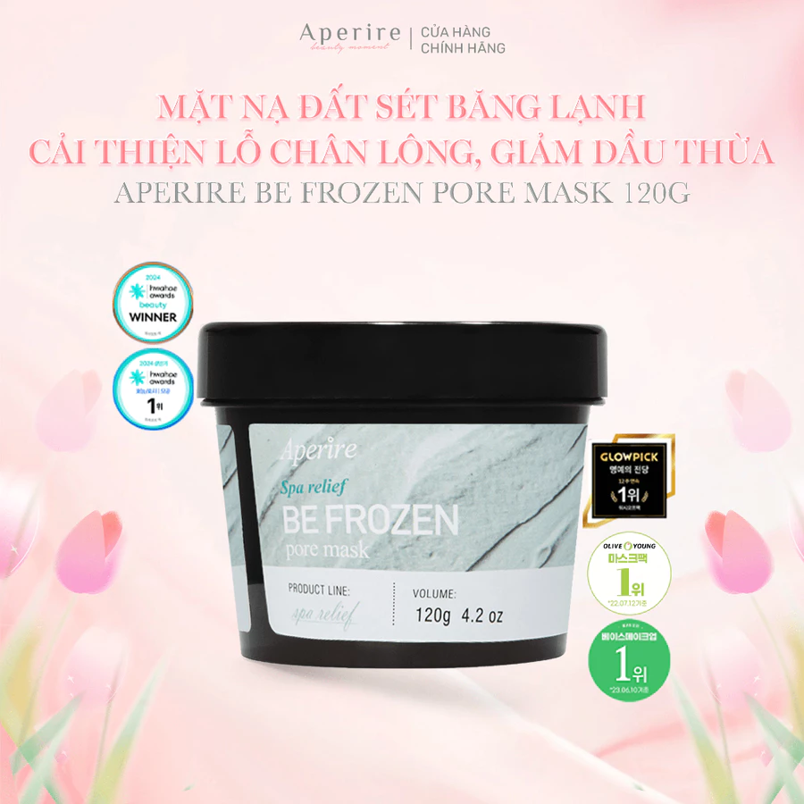 Mặt Nạ Đất Sét Băng Lạnh Nhỏ Lỗ Chân Lông Giảm Dầu Thừa Aperire Be Frozen Pore Mask 120g (XANH)