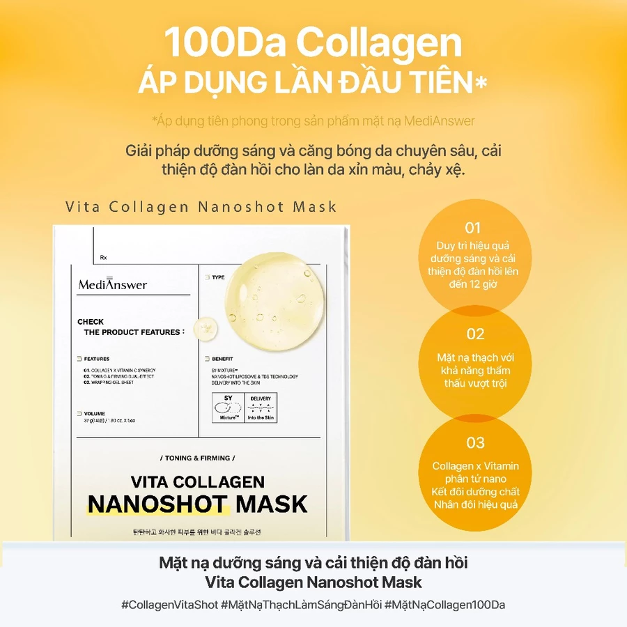 Mặt nạ thạch MediAnswer Vita Collagen Mask