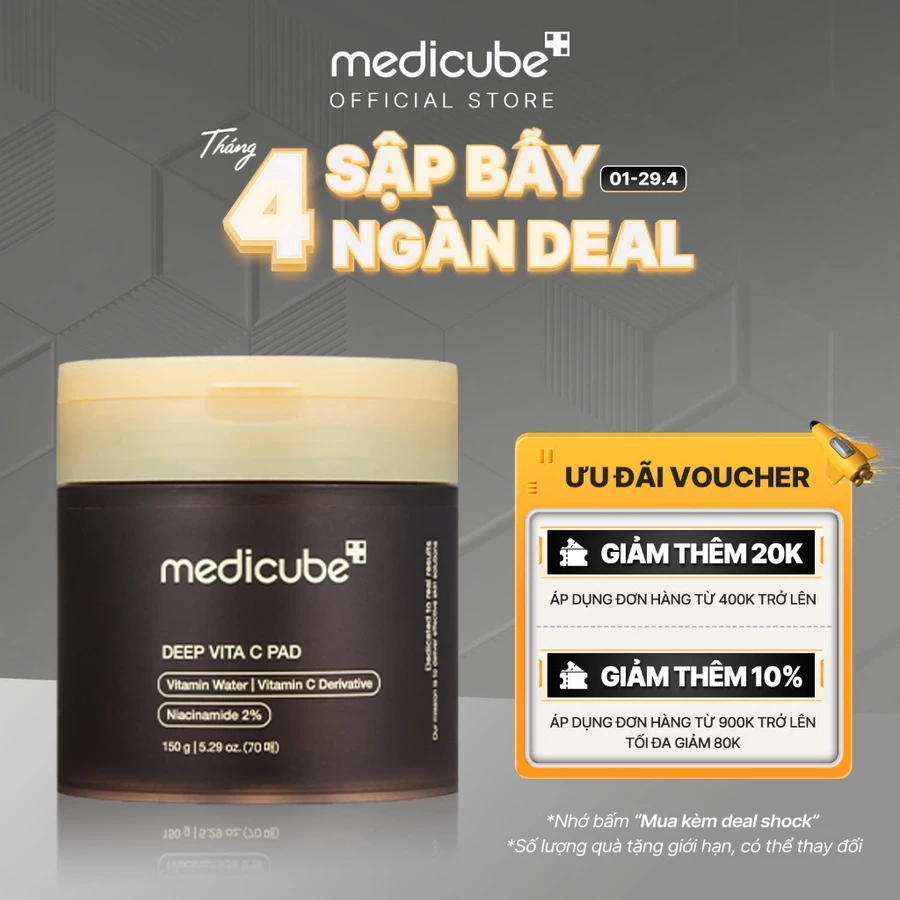 Toner Trắng Da Medicube Deep Vita C Pad 150g/ 70 miếng
