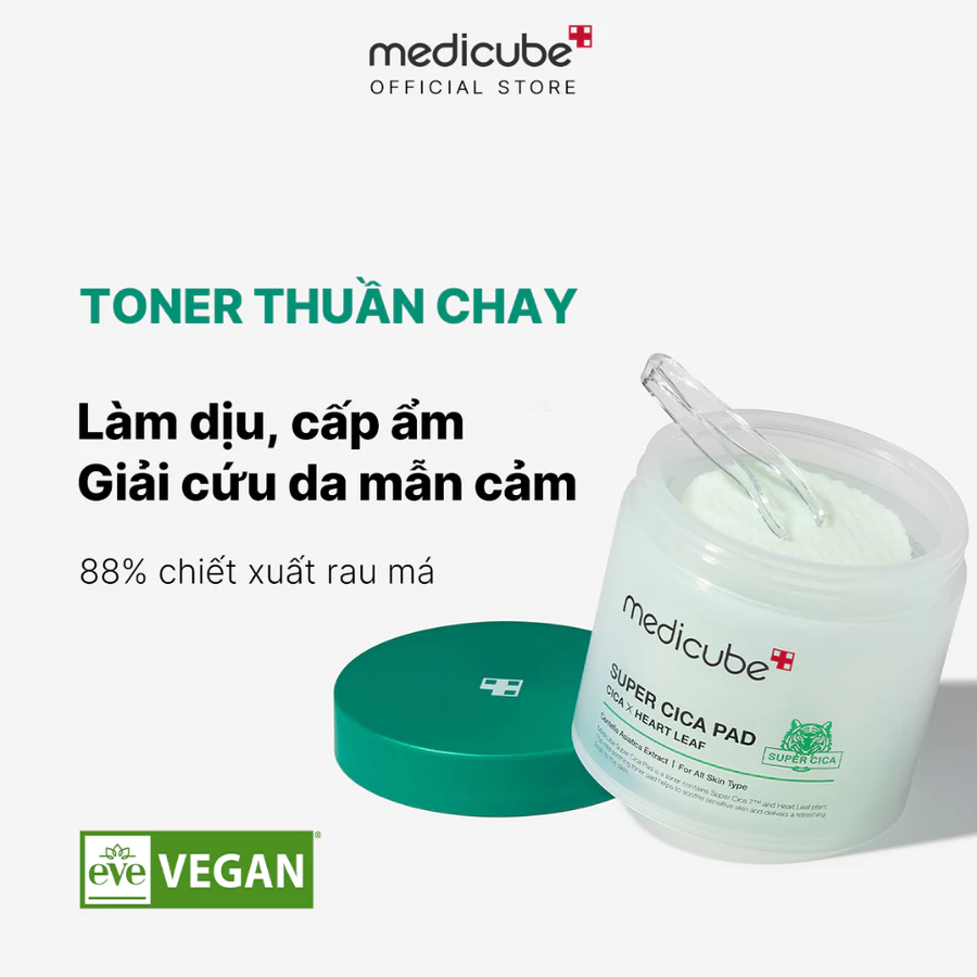 Toner Pad Dịu Da Nhạy Cảm Medicube Super Cica Pad (Vegan) 150g/70 miếng