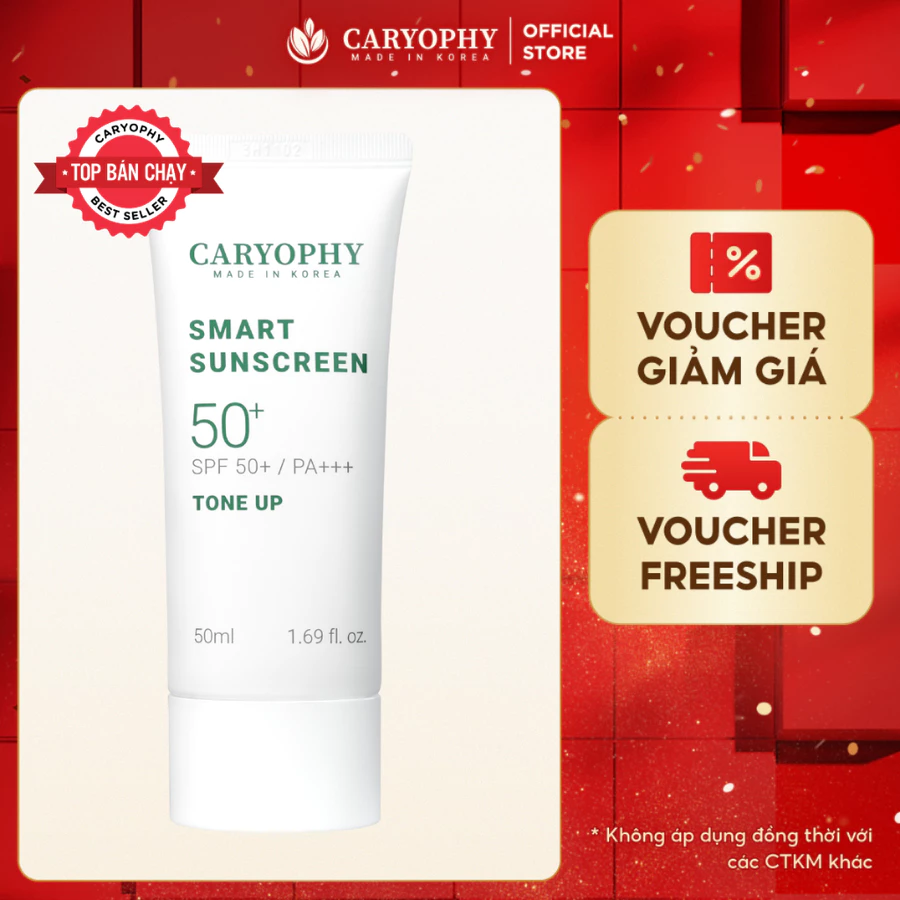 Kem chống nắng Caryophy tone up nâng tông trắng hồng dịu nhẹ làn da 50ml