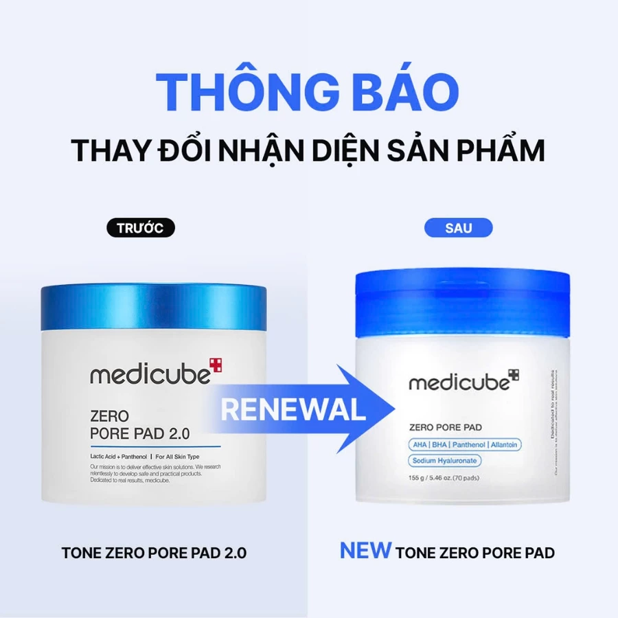 Toner pad không lỗ chân lông MEDICUBE ZERO PORE PAD 2.0 155g