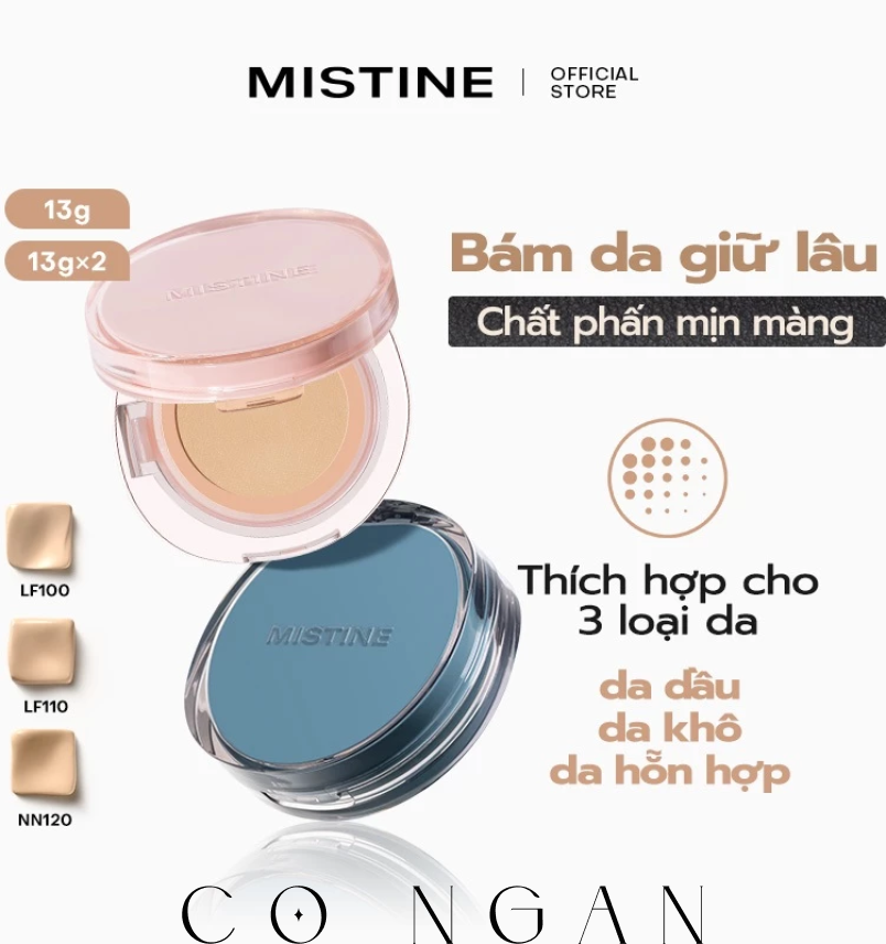 cushion Mistine Kem nền Cầu vồng Xiêm La Phấn mịn mềm mại 13g*2/13g