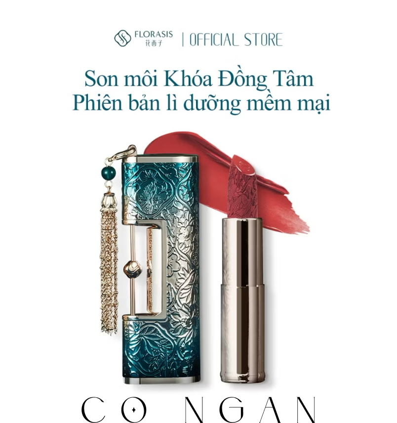 ￼【Hannah Olala x Florasis】Florasis Son Lì Khóa Màu Hoa Xinh Xắn Dùng Làm Quà Tặng Sinh Nhật Cho Bạn Gái 