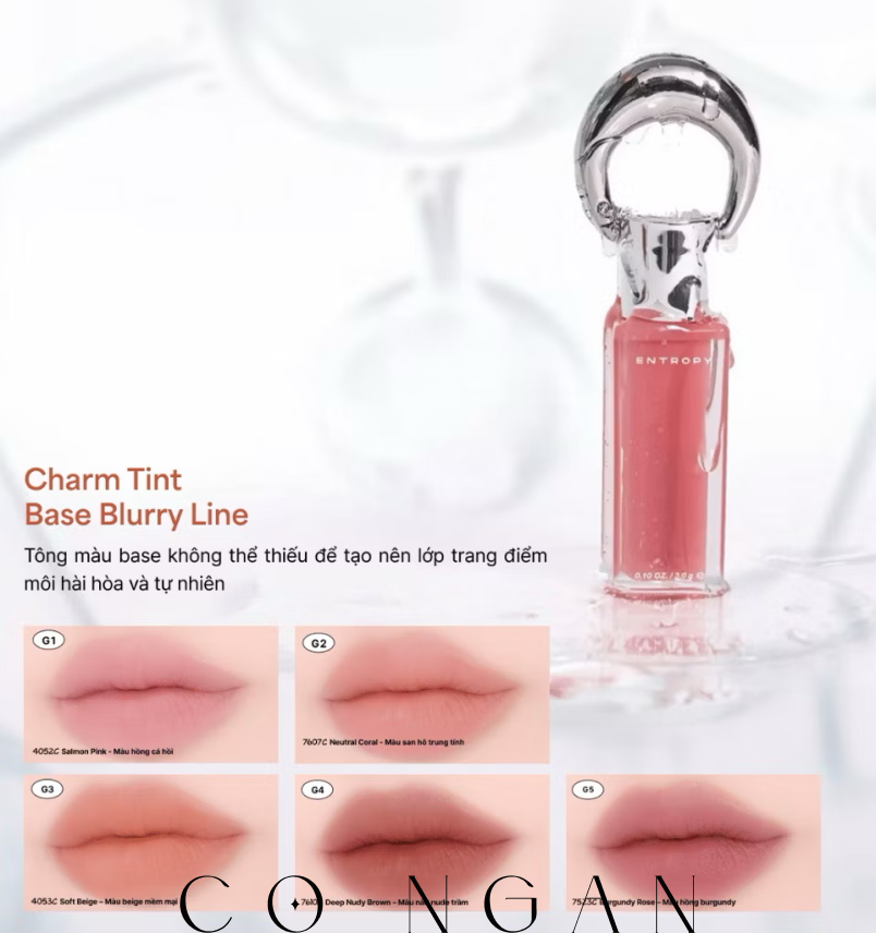 ￼Entropy Son Charm Tint Base Blurry Mịn Lì Nhẹ Tênh – Làm Mờ Viền & Che Rãnh Môi Tự Nhiên 3.0g (5 Colors) 