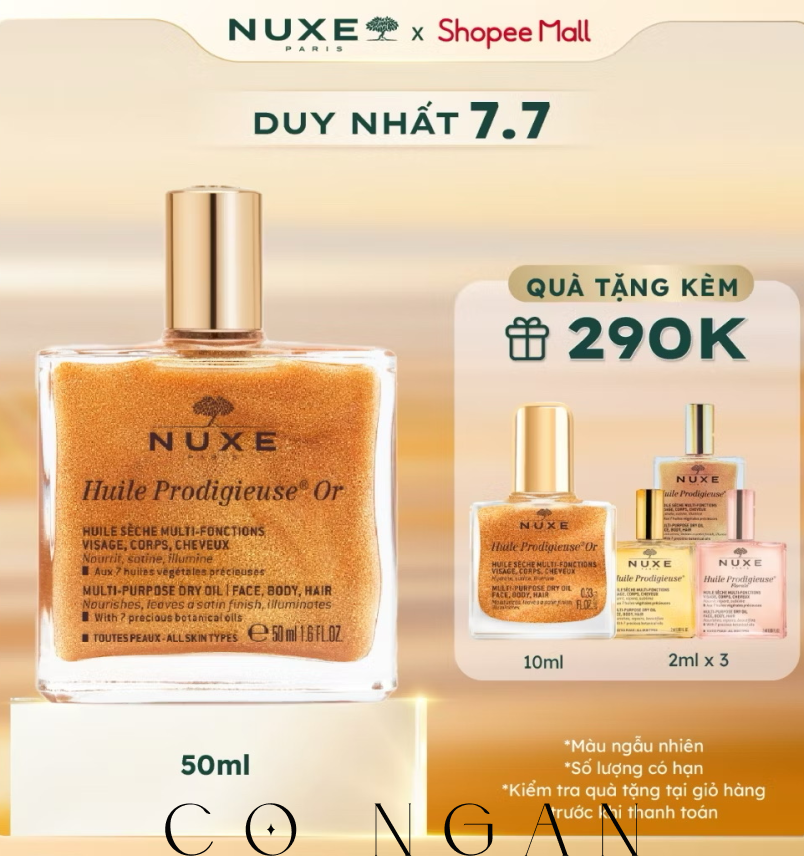 ￼Dầu khô có nhũ Nuxe Huile Prodigieuse Shimmering Dry Oil 50ml 