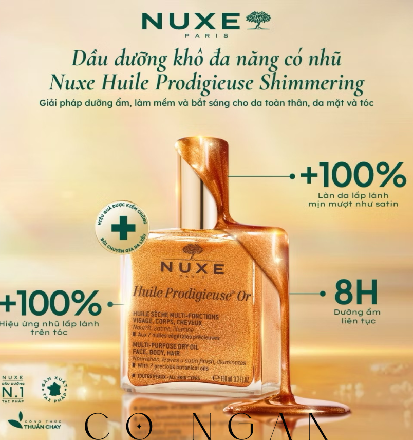 ￼Dầu khô có nhũ Nuxe Huile Prodigieuse Shimmering Dry Oil 50ml 