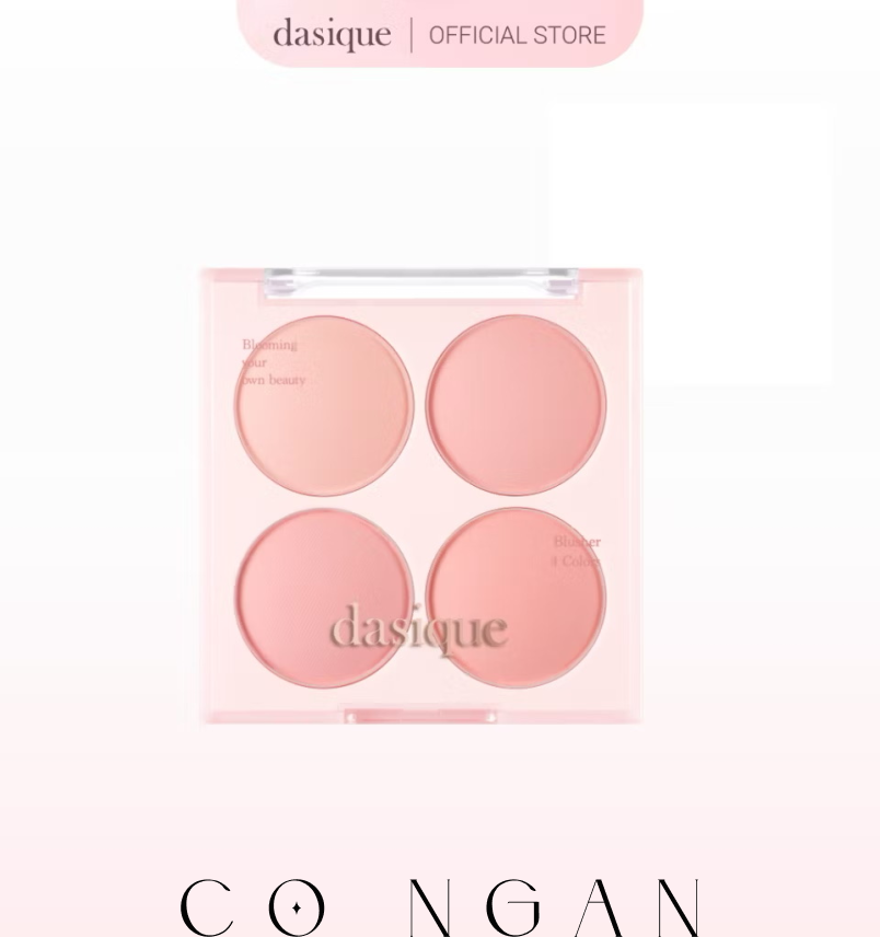 ￼Phấn má hồng 4 ô Dasique Blending Mood Cheek Blush 12g