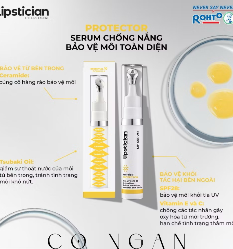 ￼Serum dưỡng môi chống nắng và bảo vệ toàn diện Lipstician Lip Serum Protector 9g
