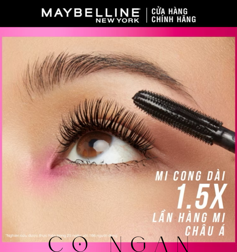 ￼[Mới] Mascara Firework Chuốt Mi Cong Dài và Tỏa Mi 360 Độ Lash Sensational Maybelline New York Waterproof 8.75ml 