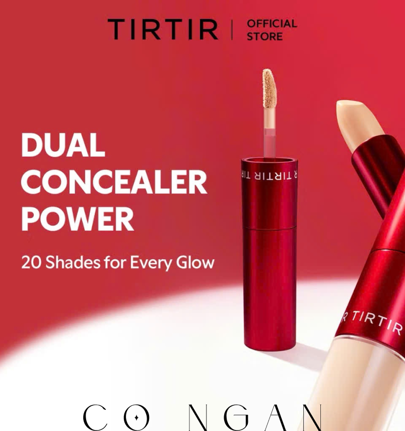 ￼[TIRTIR] Kem che khuyết điểm Glide & Hide 8g (Liquid 4g + Stick 4g) / 20 sắc thái / Stick & Tip Dual Concealer (Hàng mới về) 