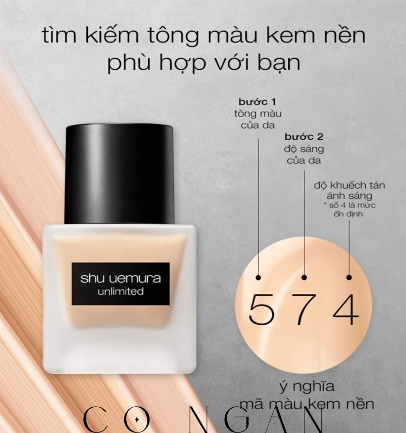 kem nền mỏng nhẹ hiệu ứng bán lì lâu trôi 16h shu uemura unlimited foundation 35ml