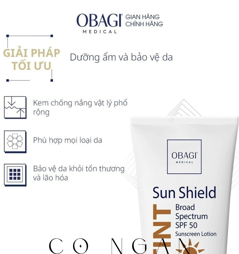 [HSD 02/2026] Kem Chống Nắng Phổ Rộng Dạng Kem Lót Obagi Sun Shield Tint Broad Spectrum SPF50 Warm 85g