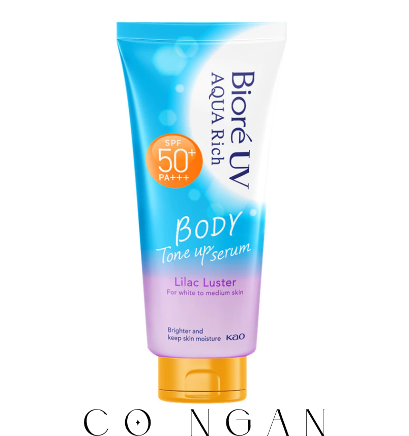 Biore UV Aqua Rich Serum Chống Nắng Dưỡng Thể Nâng Tông Lilac Luster 130ml
