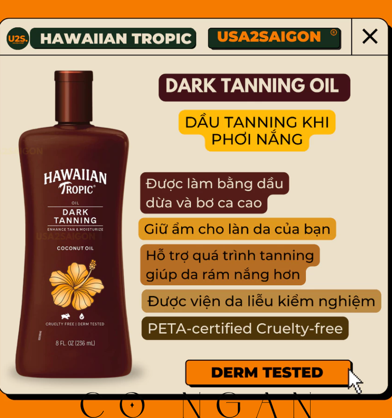 Dầu phơi nắng Dark Tanning Oil Hawaiian Tropic 236ML