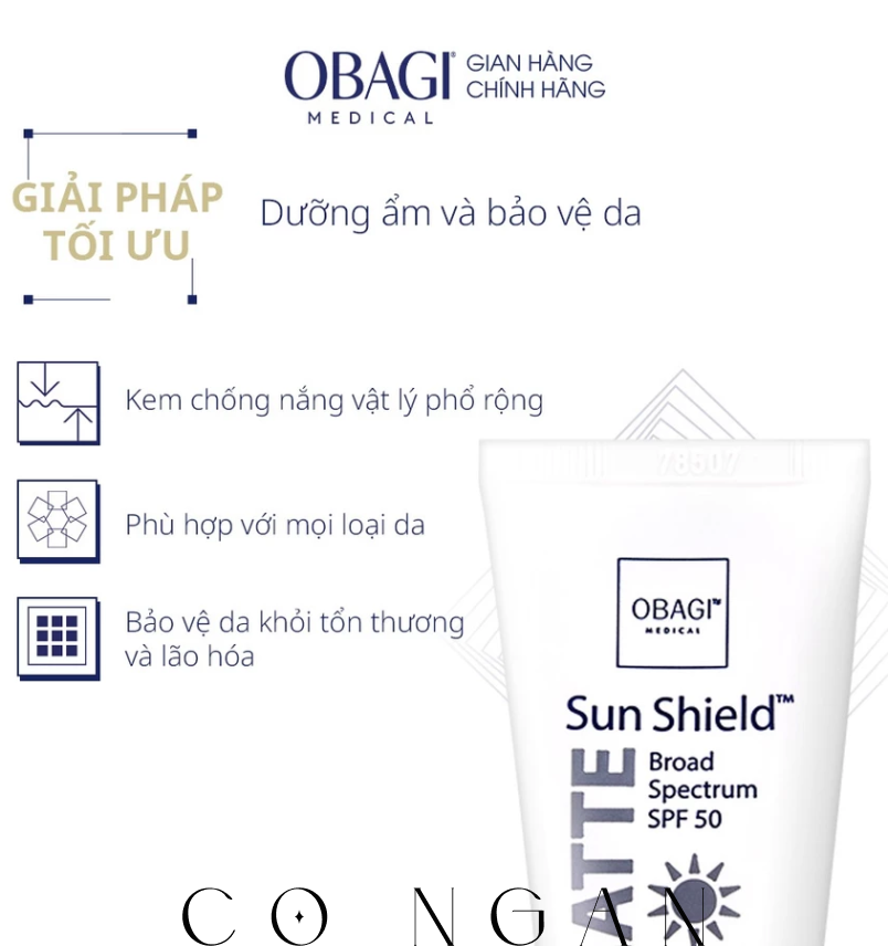  Kem Chống Nắng Phổ Rộng Obagi Sun Shield Matte Broad Spectrum SPF50 28g