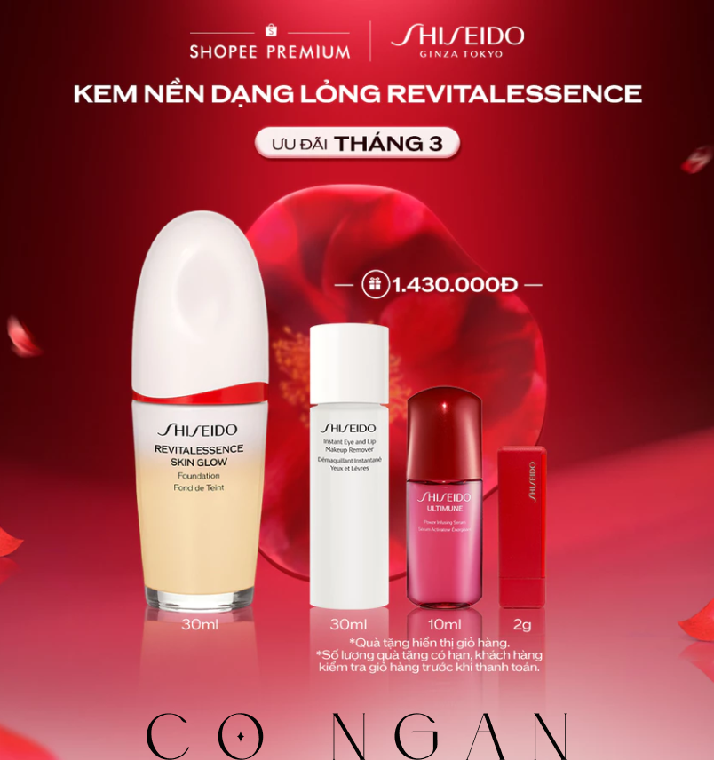 Kem nền Shiseido Revitalessence Skin Glow Foundation 30ml