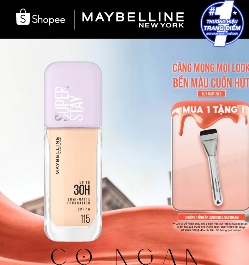  Superstay Lumi Matte 30H che phủ siêu nhẹ mặt Maybelline New York 35ml